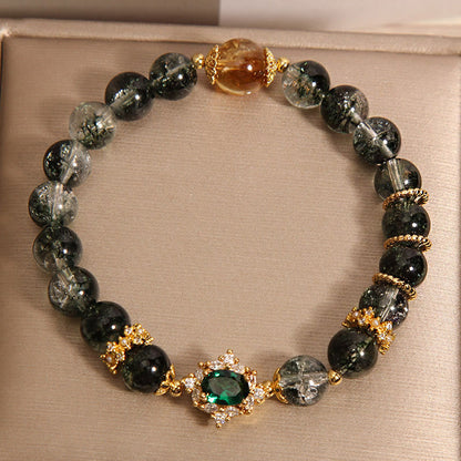 Pulsera de confianza de cristal verde fantasma de Buddha Stones 