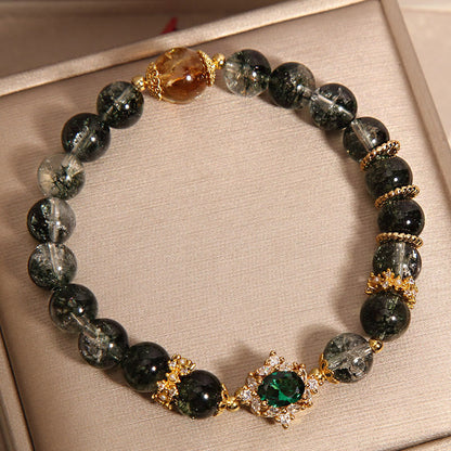 Pulsera de confianza de cristal verde fantasma de Buddha Stones 