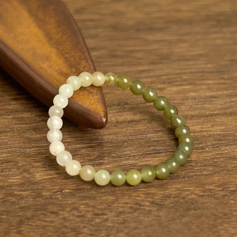 Buddha Stones Hetian Jade Farbverlaufsarmband 