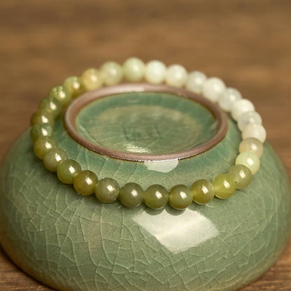 Buddha Stones Hetian Jade Farbverlaufsarmband 