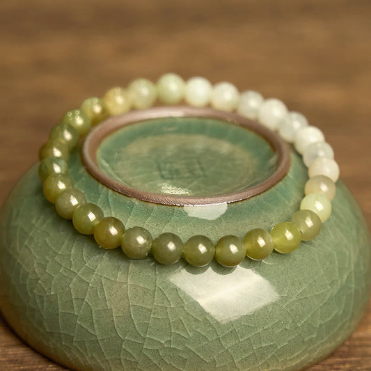 Buddha Stones Hetian Jade Farbverlaufsarmband 