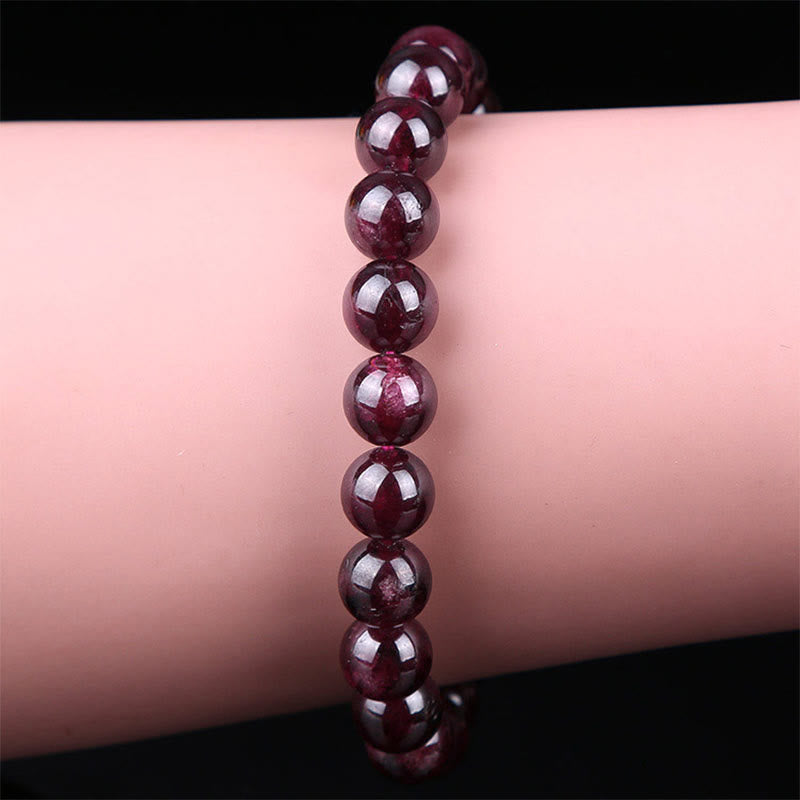 Pulsera Pasión con Cuentas de Granate Natural de Piedras de Buda 