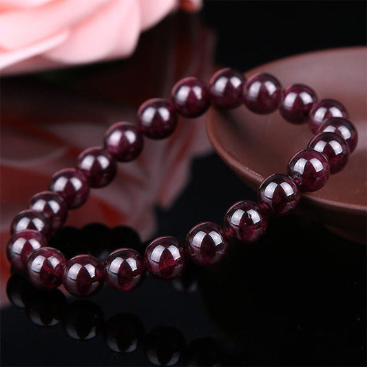 Pulsera Pasión con Cuentas de Granate Natural de Piedras de Buda 