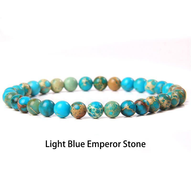 Buddha Stones 6mm Various Stone Crystal Black Glitter Stone Red Tiger Eye Beads Protection Bracelet - Touch Bling