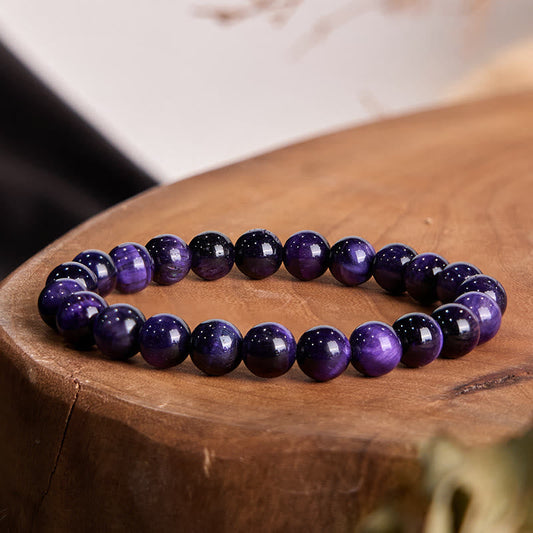 Buddha Stones Lila Tigerauge Kreativitätsarmband 