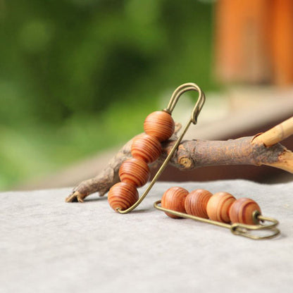 Buddha Steine ​​Vintage Sandelholz Agathis Alba Ebenholz Holz Peltogyne Perlen Heilung Brosche