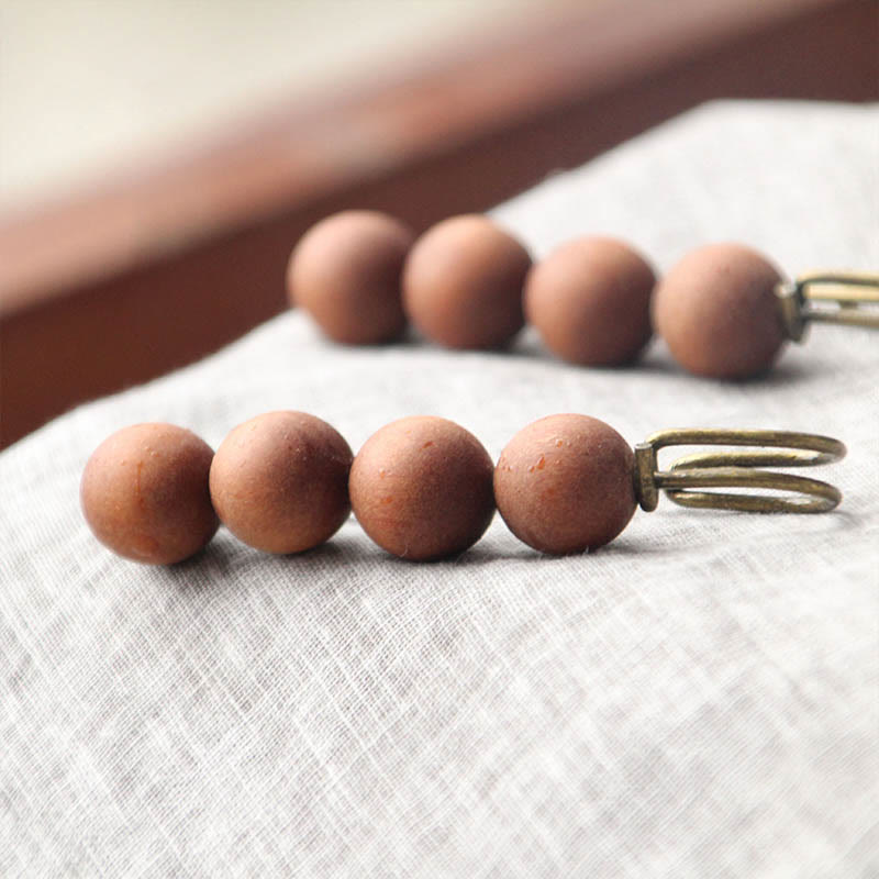 Buddha Steine ​​Vintage Sandelholz Agathis Alba Ebenholz Holz Peltogyne Perlen Heilung Brosche