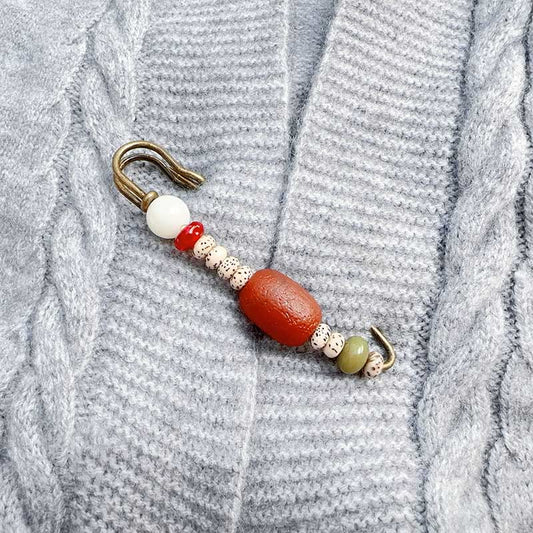 Broche de ágata con semillas de bodhi y piedras de Buda para una armonía tranquila
