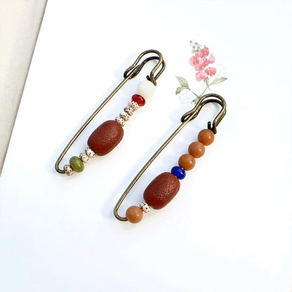 Broche de ágata con semillas de bodhi y piedras de Buda para una armonía tranquila