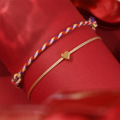 Pulsera de pareja trenzada de cuerda colorida "To My Love" de Buddha Stones, 2 piezas