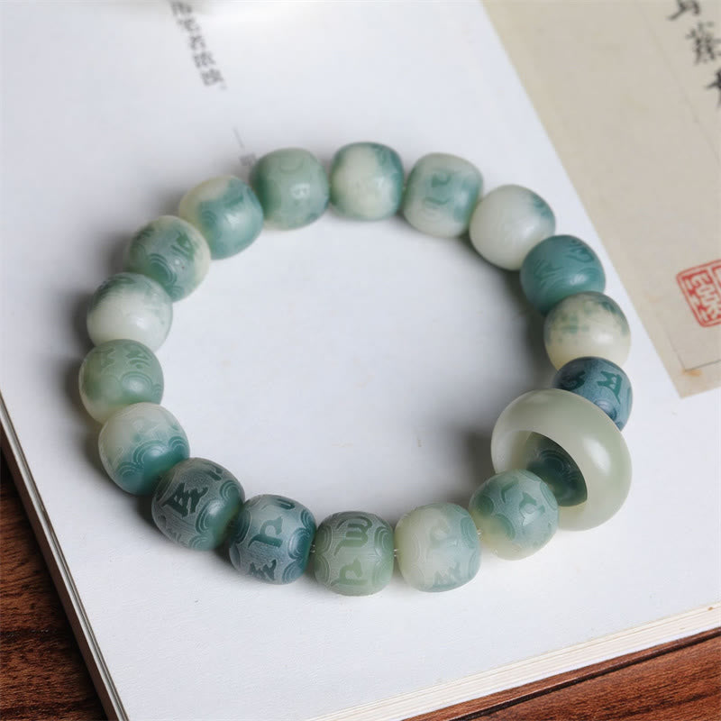 Pulsera con piedras de Buda, semillas de Bodhi, Om Mani Padme Hum grabadas, para alejar los malos espíritus 