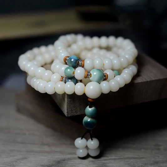 Pulsera de 108 cuentas de Mala Bodhi con piedras de Buda que alejan los malos espíritus.