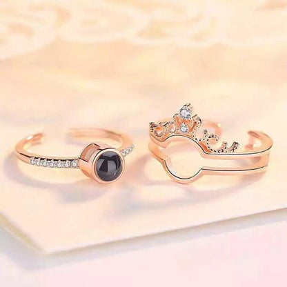 Crown Photo Projection Ring