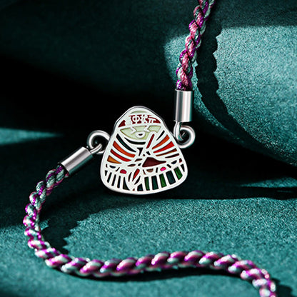 Buddha Stones 925 Sterling Silber Zongzi Muster Glück Mehrfarbig Handgefertigtes Armband 