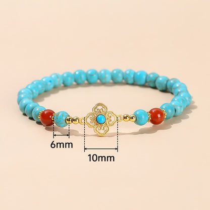 Buddha Stones Türkis Perlen Schutz Balance Armband