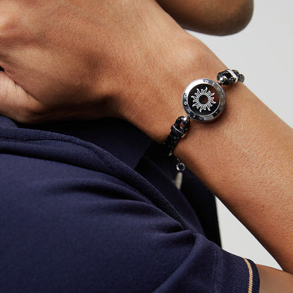 Sun&Moon Touch Bracelets(Braided Sun+Snake Chain Moon) - Touch Bling
