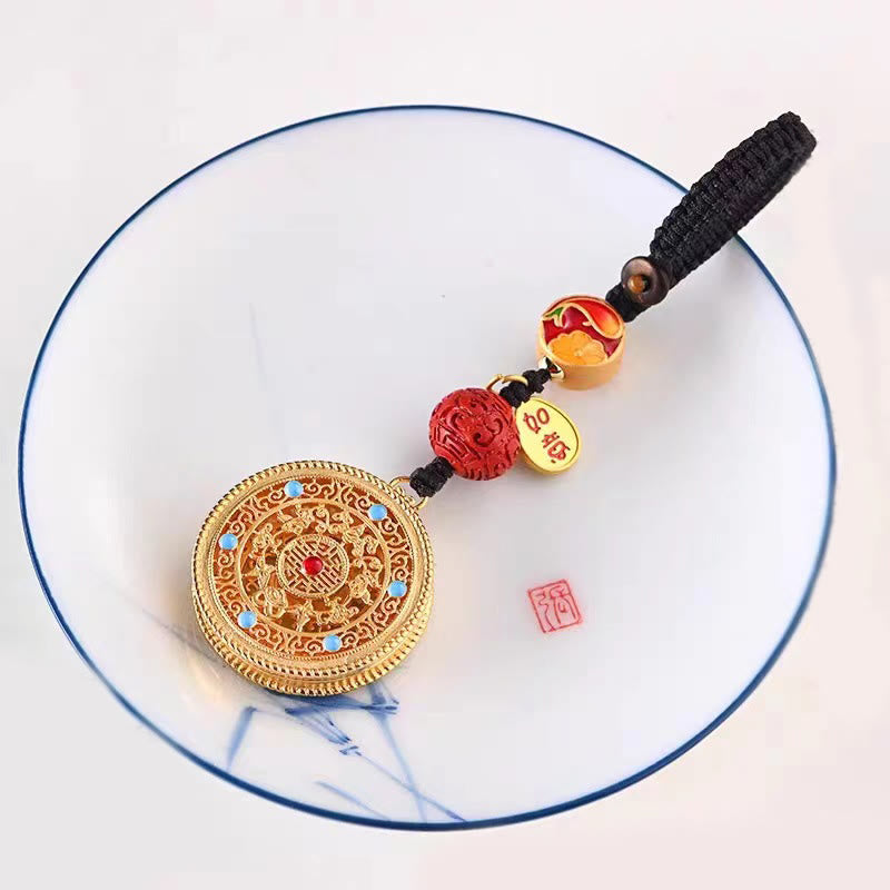 Llavero con dije de Ruyi y bendición del personaje Fu de Buda