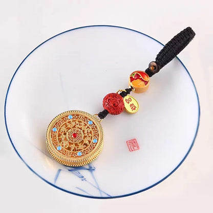 Llavero con dije de Ruyi y bendición del personaje Fu de Buda