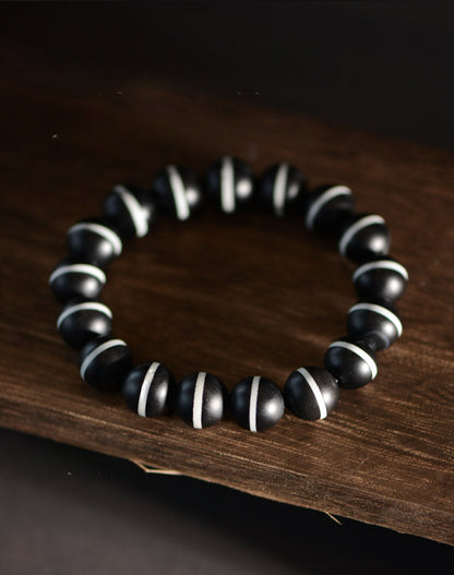 Pulsera de amuleto de ágata antigua tibetana Dzi de una línea, de alta calidad. 