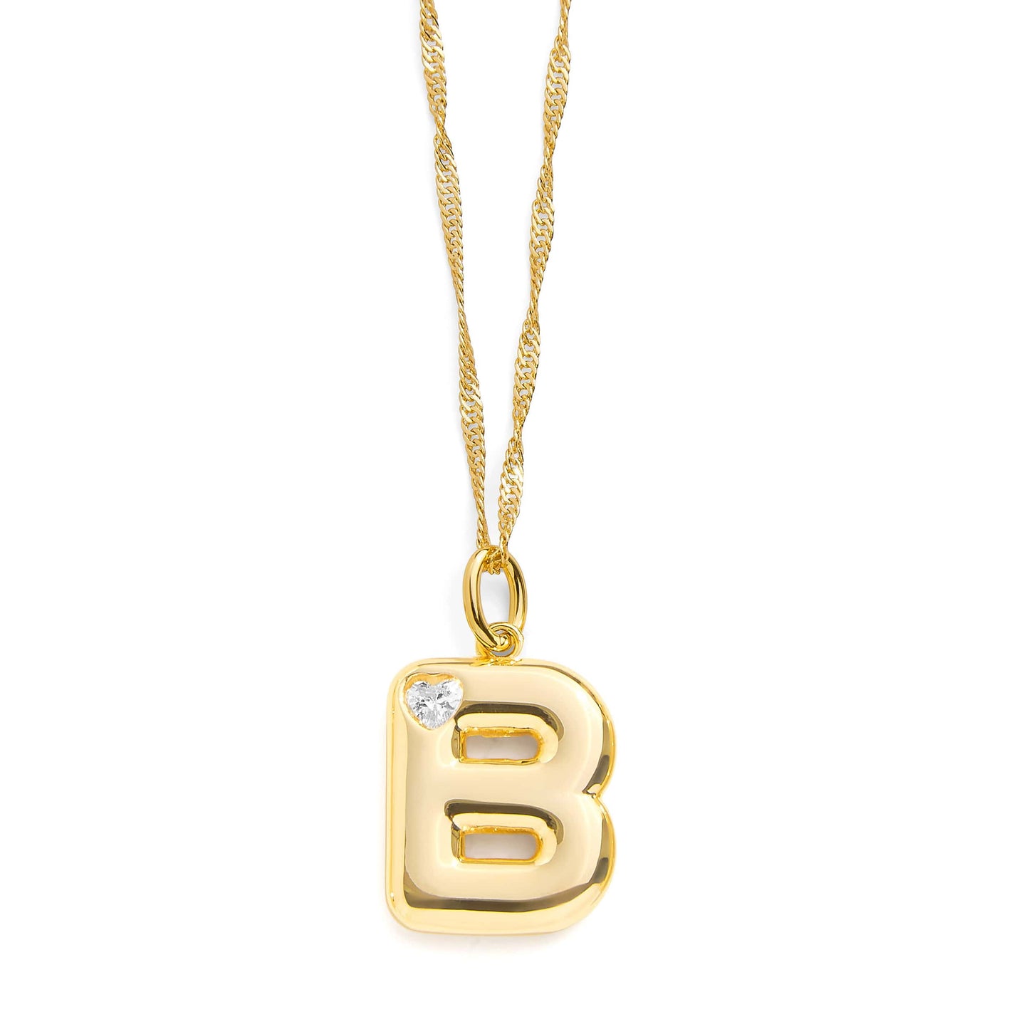 Collar con inicial de letra burbuja