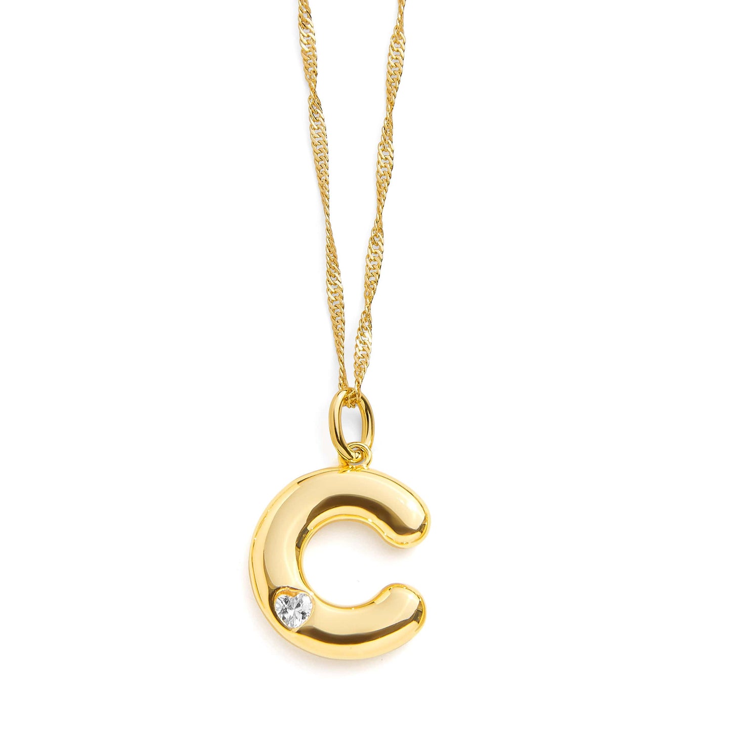 Collar con inicial de letra burbuja