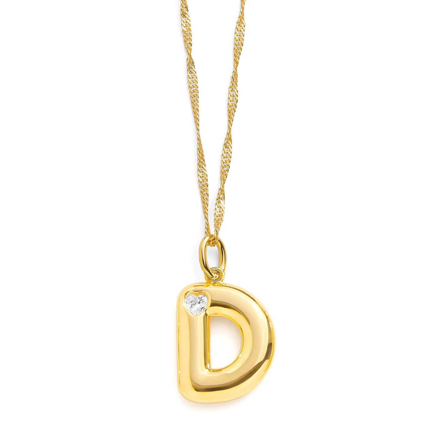 Collar con inicial de letra burbuja