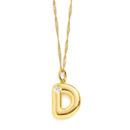 Collar con inicial de letra burbuja