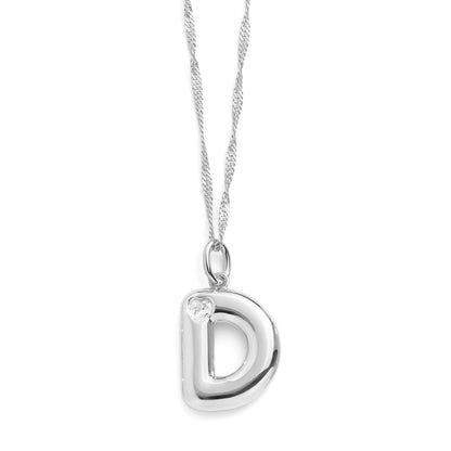 Collar con inicial de letra burbuja