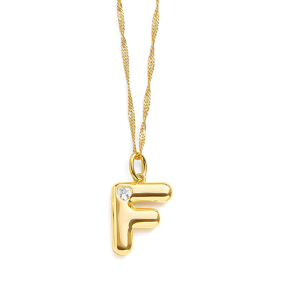 Collar con inicial de letra burbuja