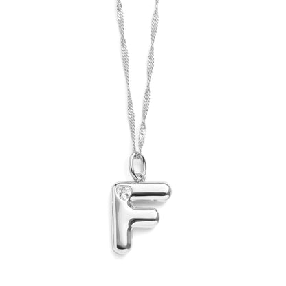 Collar con inicial de letra burbuja