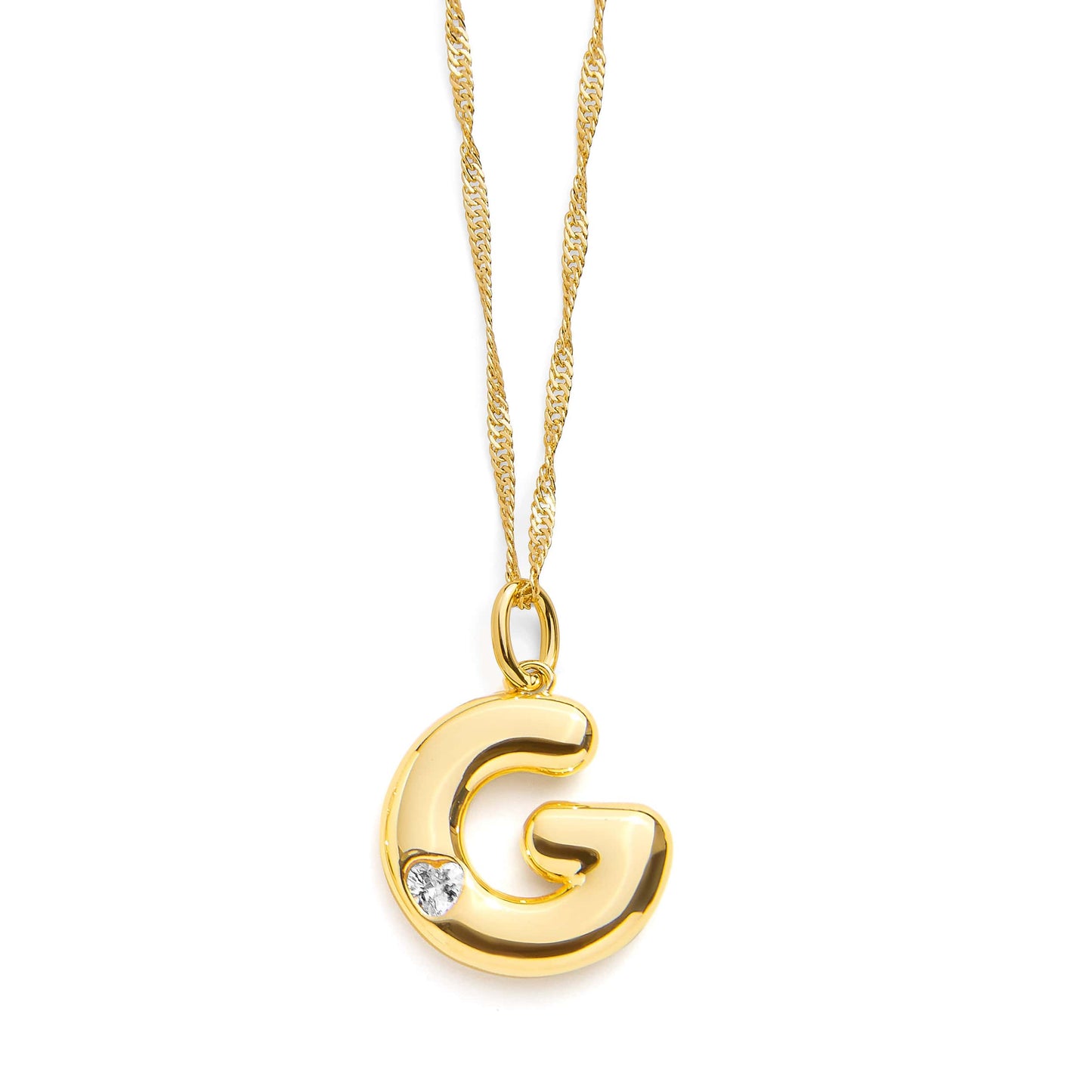 Collar con inicial de letra burbuja