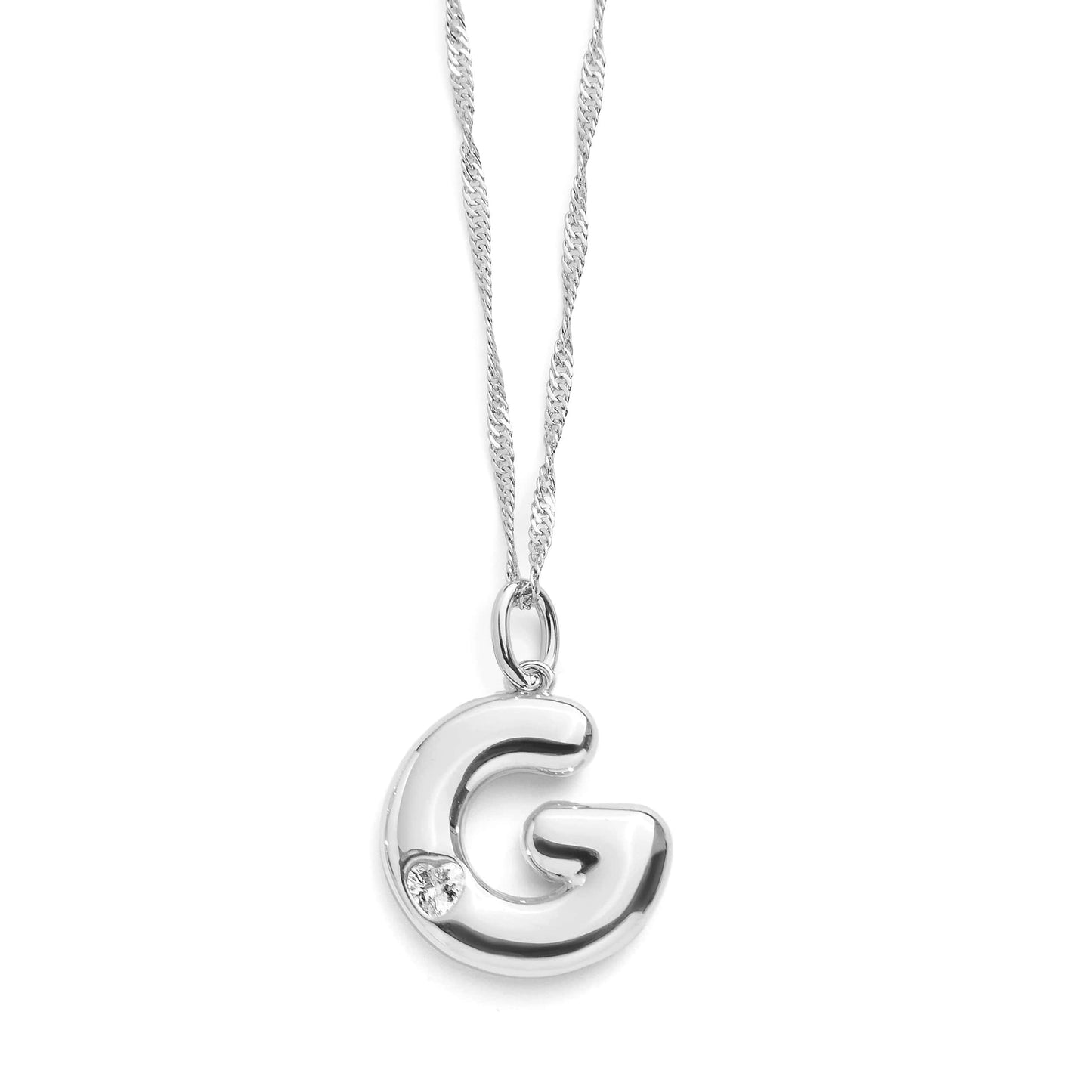 Collar con inicial de letra burbuja