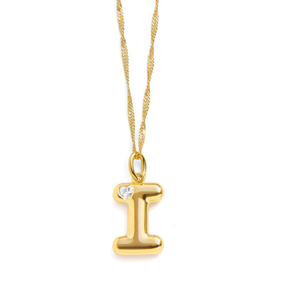 Collar con inicial de letra burbuja