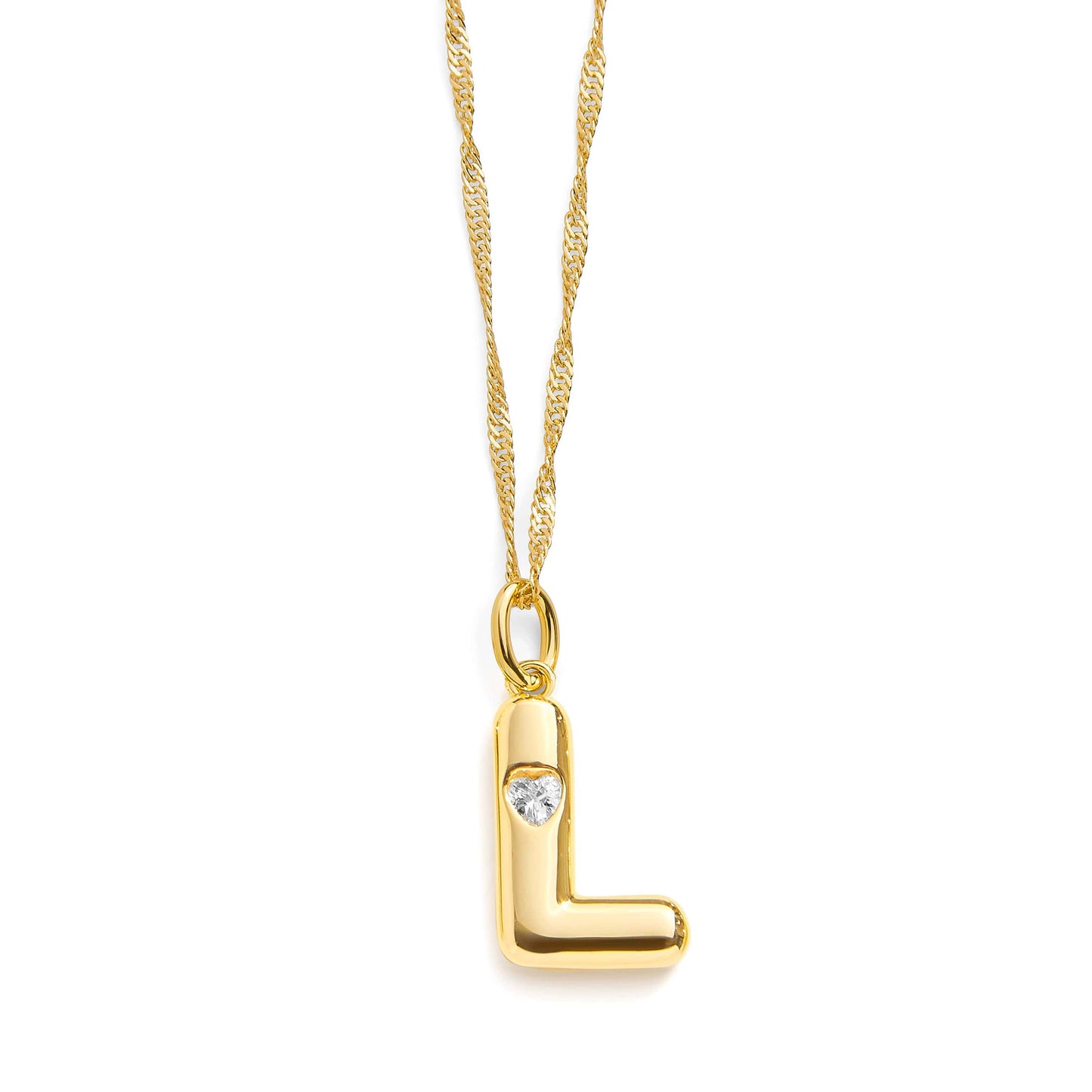 Collar con inicial de letra burbuja