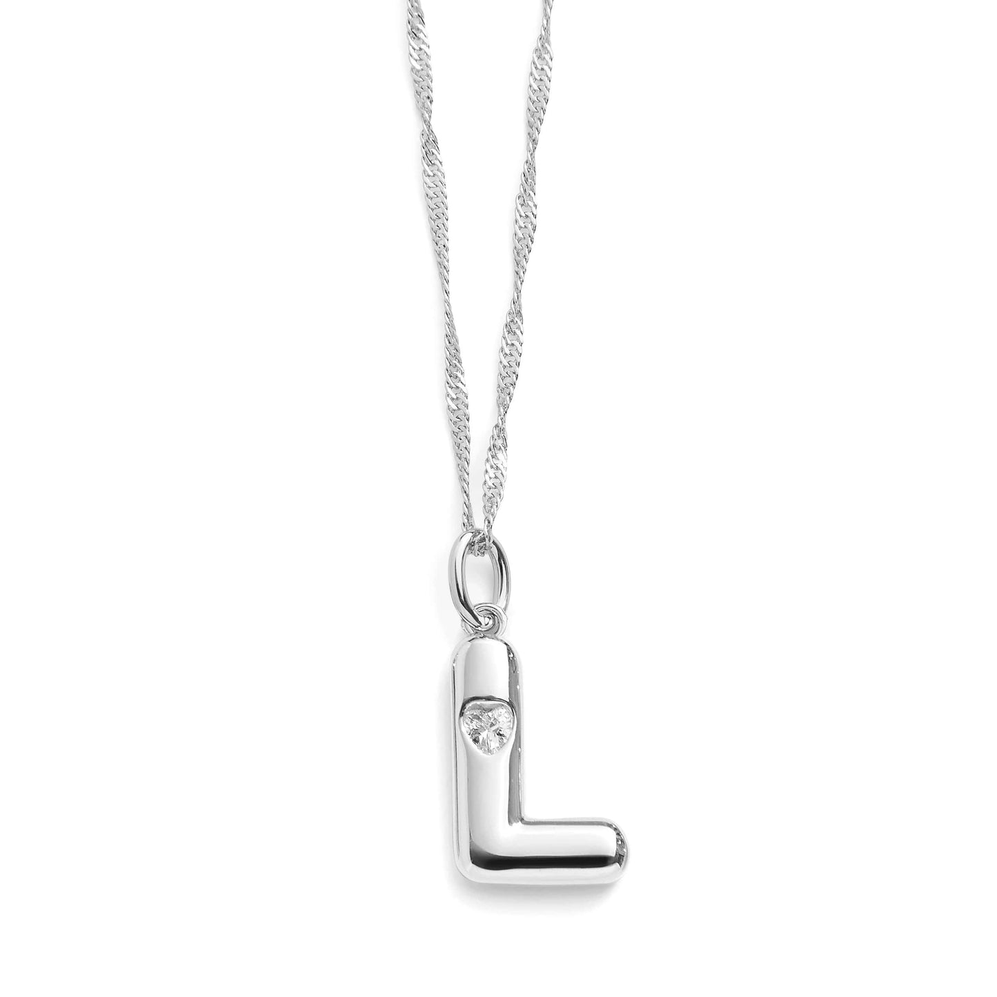 Collar con inicial de letra burbuja