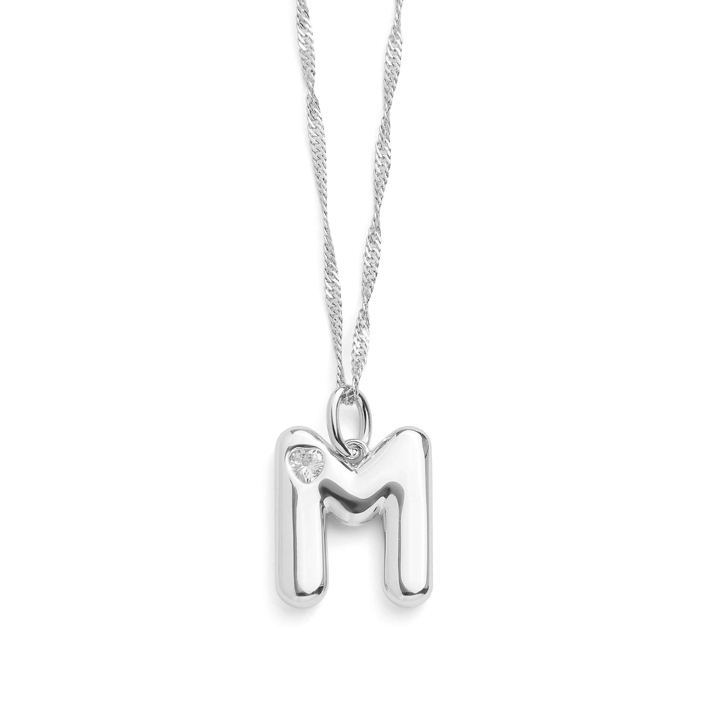 Collar con inicial de letra burbuja
