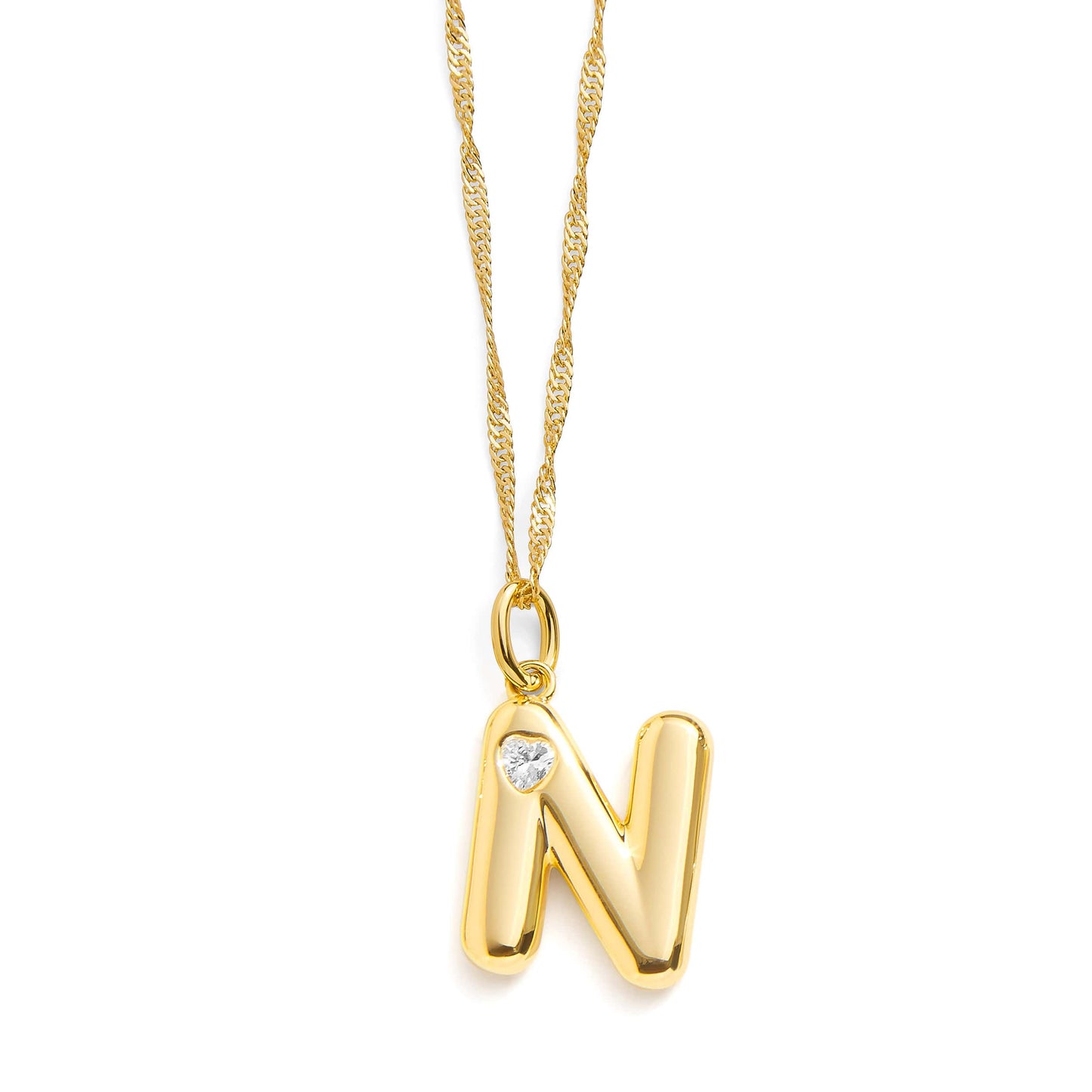 Collar con inicial de letra burbuja