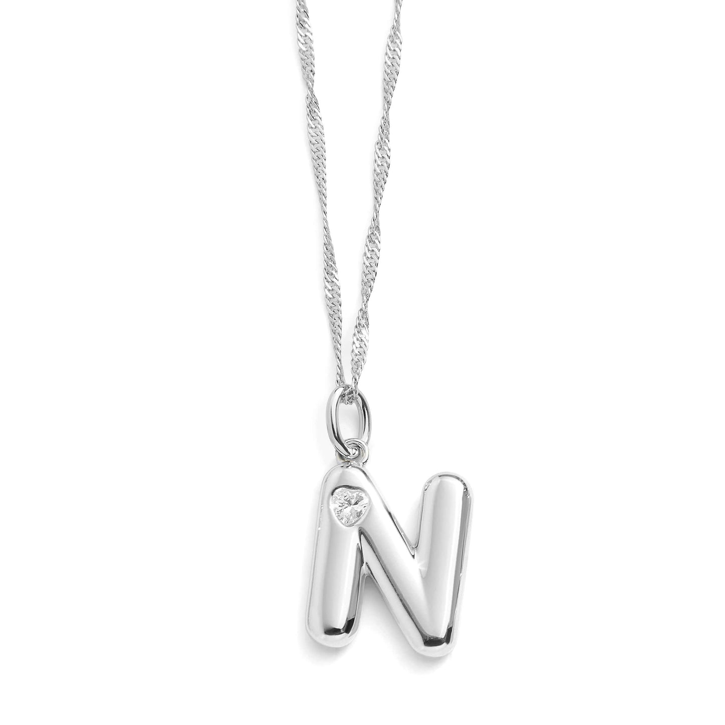 Collar con inicial de letra burbuja