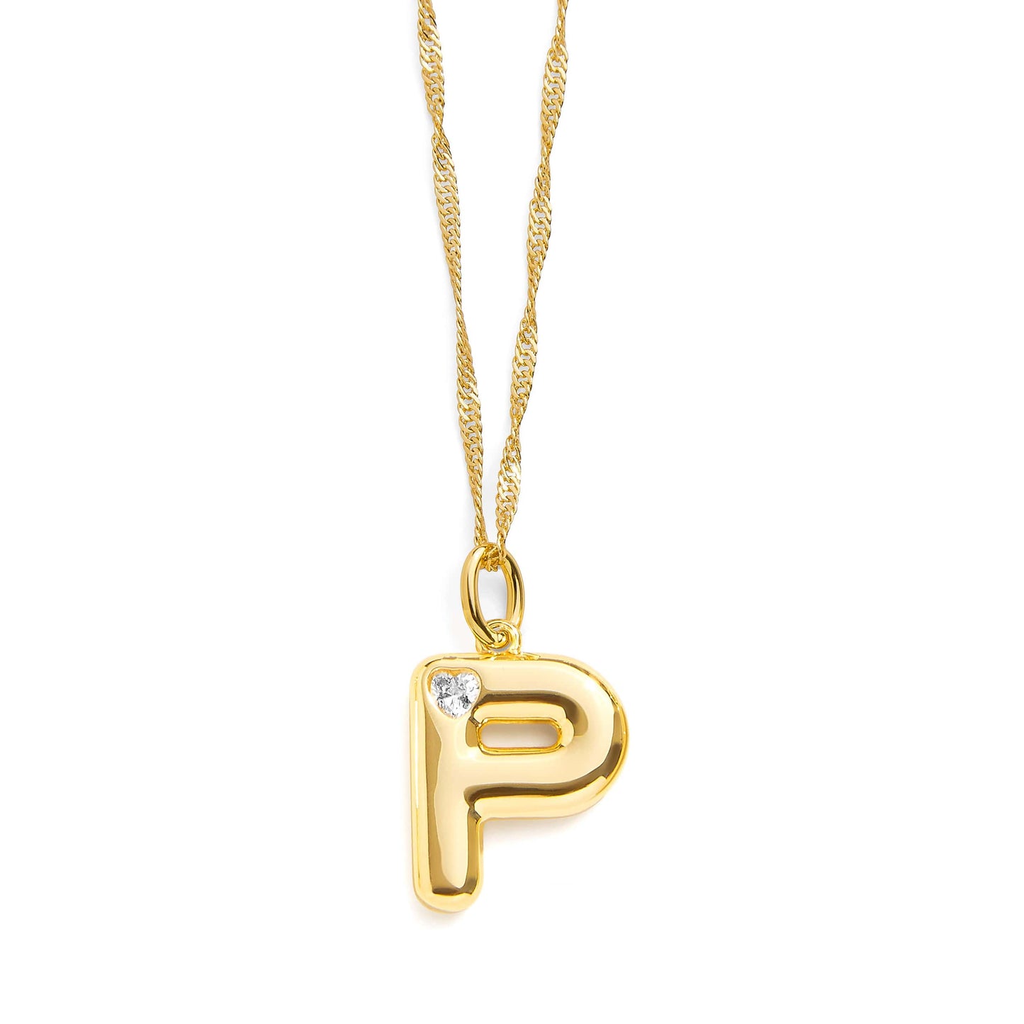 Collar con inicial de letra burbuja