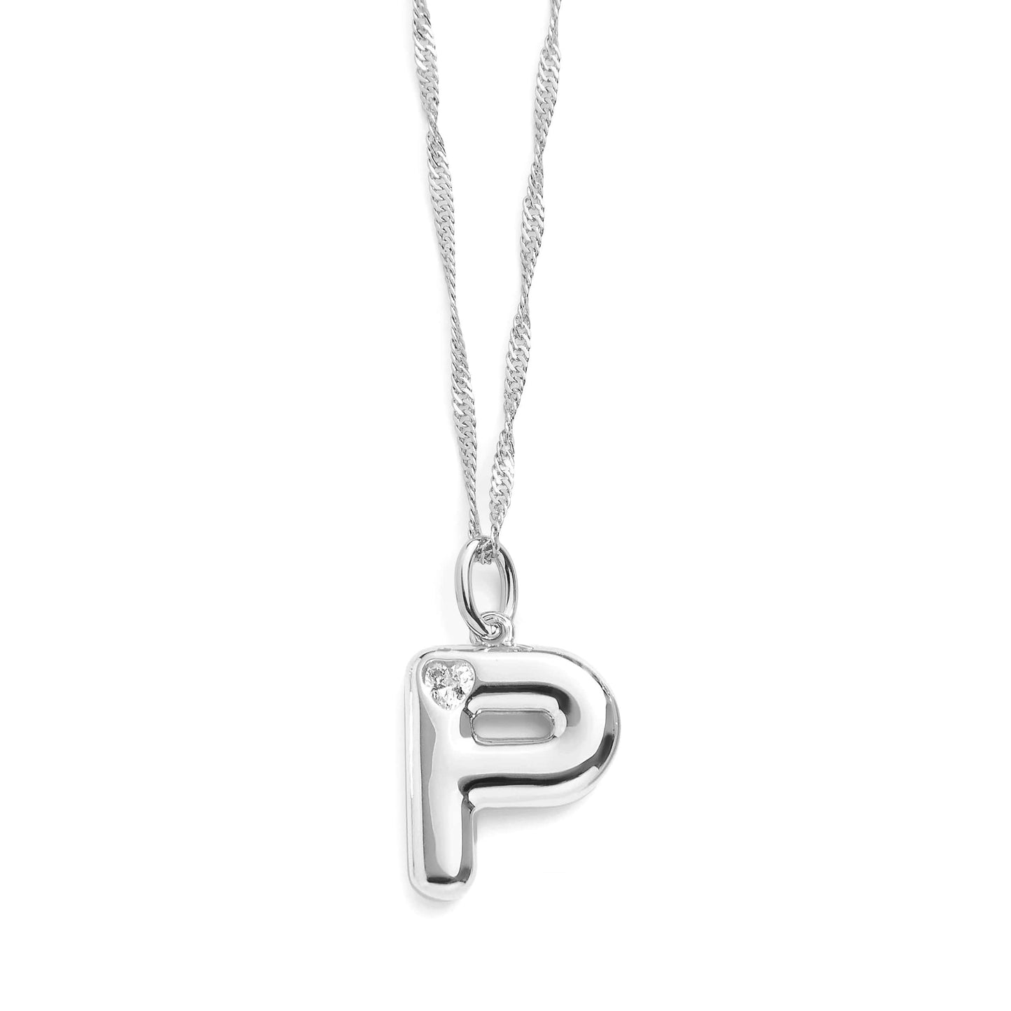 Collar con inicial de letra burbuja