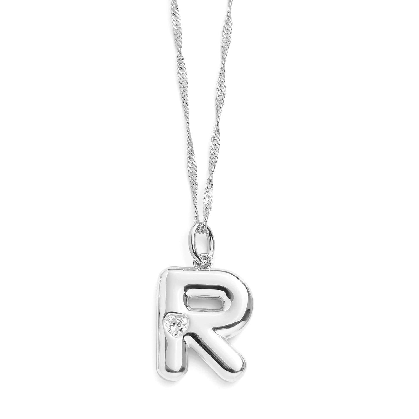 Collar con inicial de letra burbuja