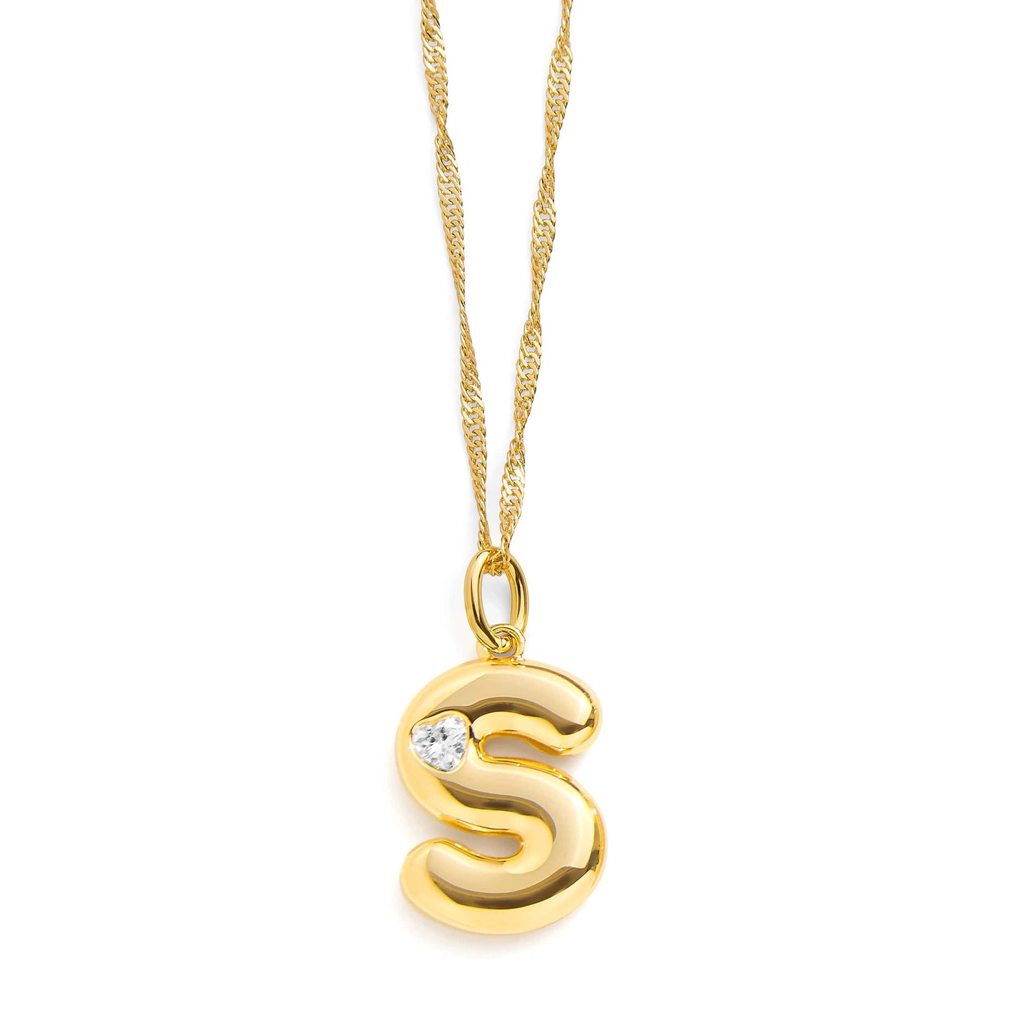 Collar con inicial de letra burbuja