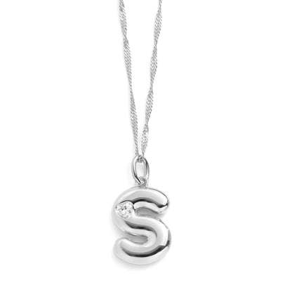 Collar con inicial de letra burbuja