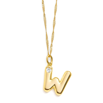 Collar con inicial de letra burbuja