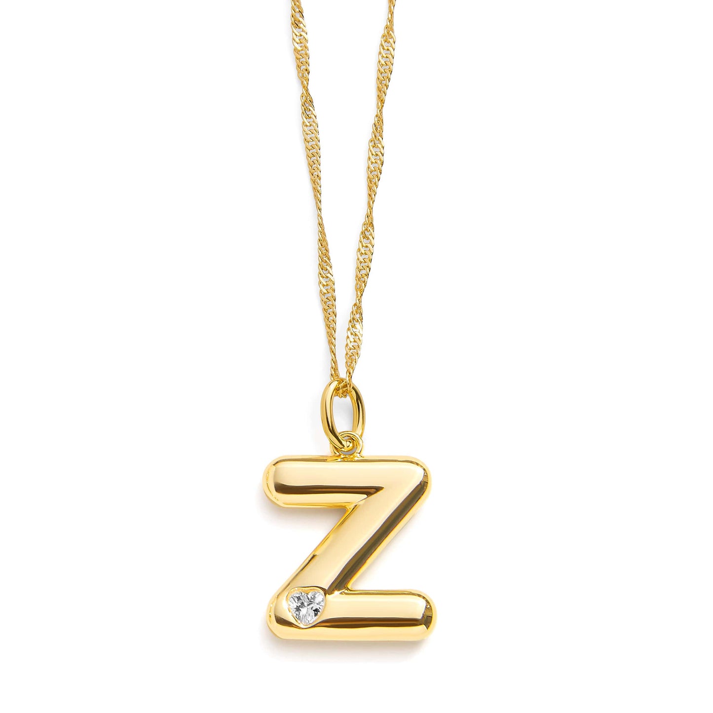 Collar con inicial de letra burbuja