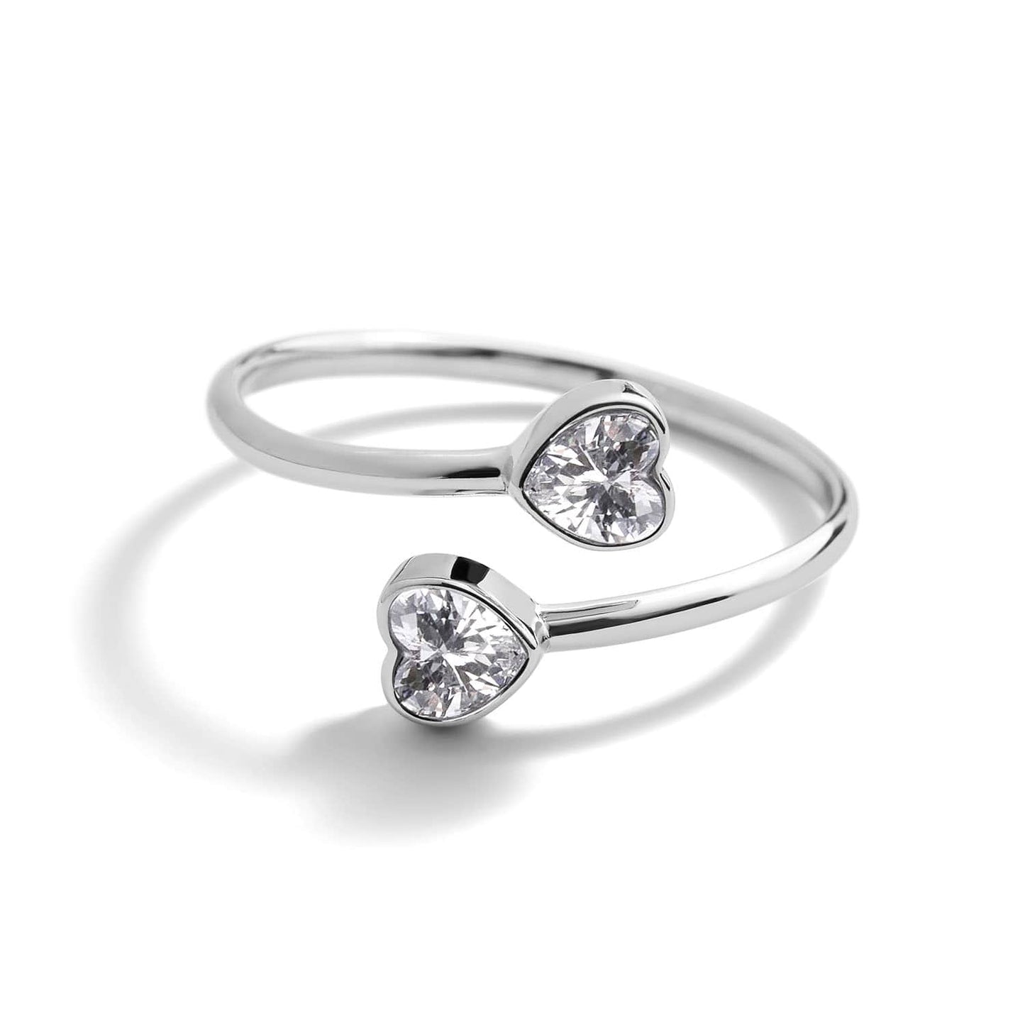 Anillo envolvente con piedra de nacimiento de corazón