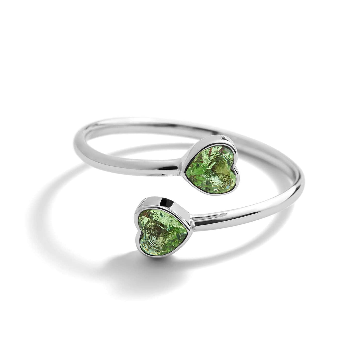 Anillo envolvente con piedra de nacimiento de corazón