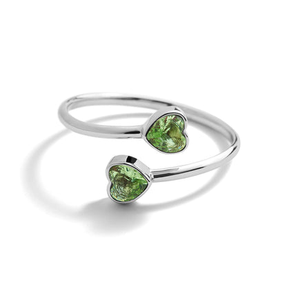 Anillo envolvente con piedra de nacimiento de corazón