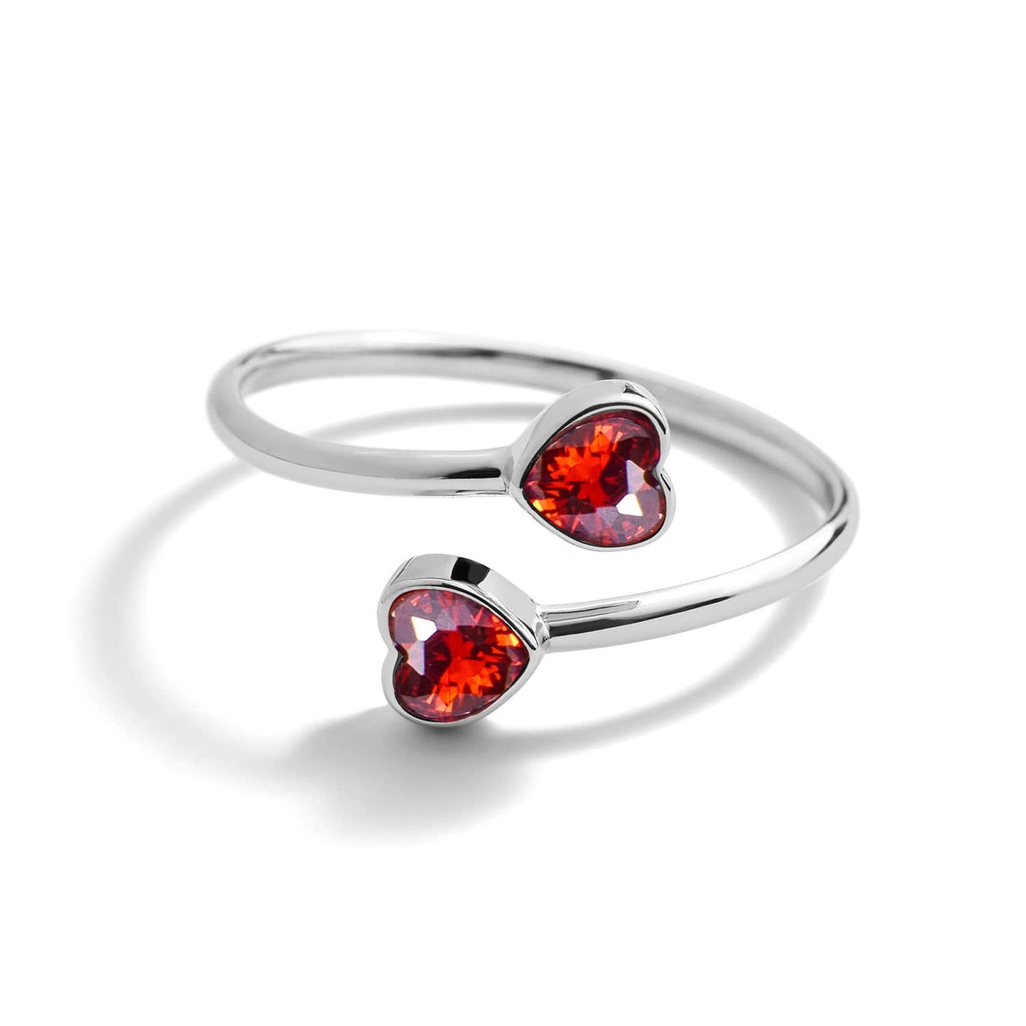 Anillo envolvente con piedra de nacimiento de corazón