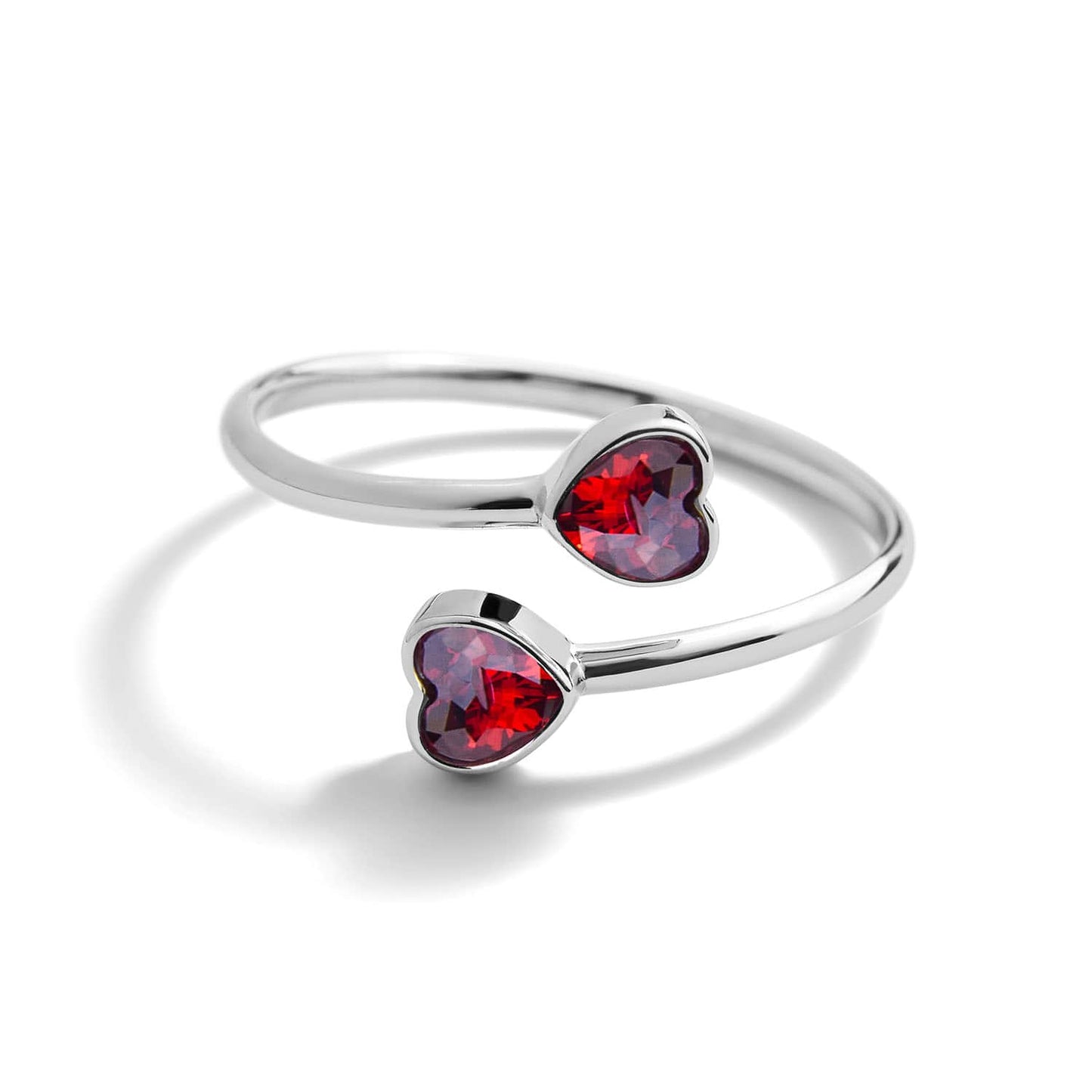Anillo envolvente con piedra de nacimiento de corazón